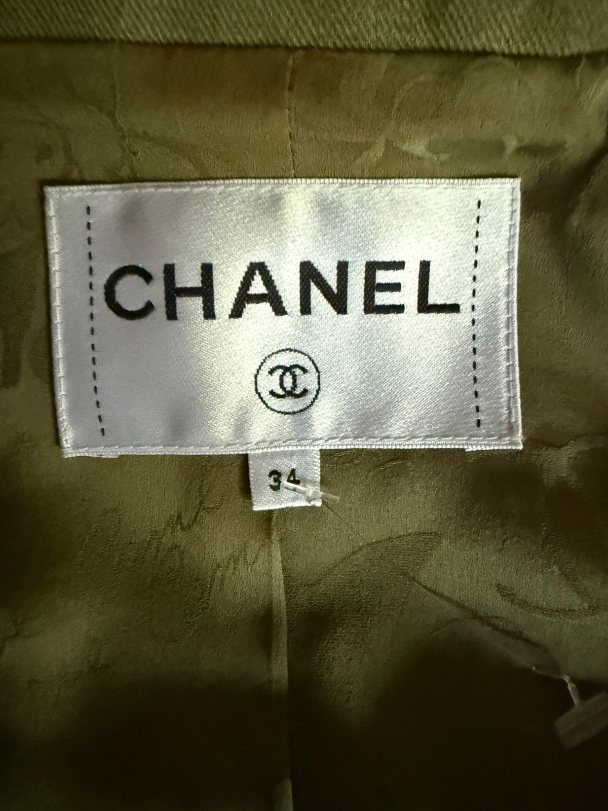 GIACCA CHANEL 17C NUOVA CUBANA VERDE ROSA CON FRANGE BOTTONI CC LEGNO FR34 36 $7 9 K