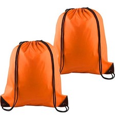 Pcs Drawstring Backpack Bags Cinch Sack Bulk String Backpack Storage 2 Orange