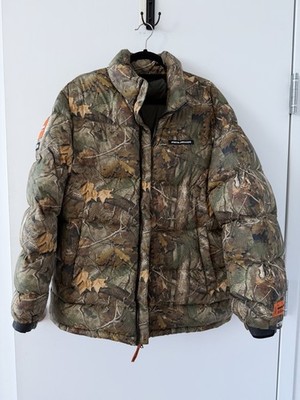 Heron Preston Camouflage Puffer Jacket Men's Zipper Logo Patch