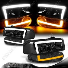 For 01-07 Gmc Sierra Yukon 1500 Denali Drl Led Smoke Lens Headlightsbumper Lamp For 01-07 Gmc Sierra Yukon 1500 Denali Drl Led Smoke Lens Headlightsbumper Lamp