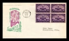 DR JIM STAMPS US COVER IOWA TERRITORY CENTENNIAL FDC BLOCK OF 4 IOOR CACHET