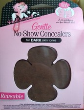 Hollywood No-Show Concealers for Dark Skin Tones Reusable 4 Pairs Self-Adhesive