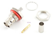 BNC Female Coax Connector Bulkhead Crimp RG-58 LMR-200 - USA Ham Radio Seller