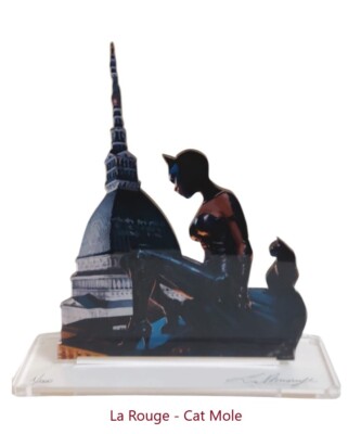 LA ROUGE - CAT MOLE Screen Print on Tabletop Plexiglass Limited Edition catwoma
