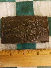 Vintage Seltzer Geronimo St. Louis Exposition 1904 Belt Buckle Metal Buckle