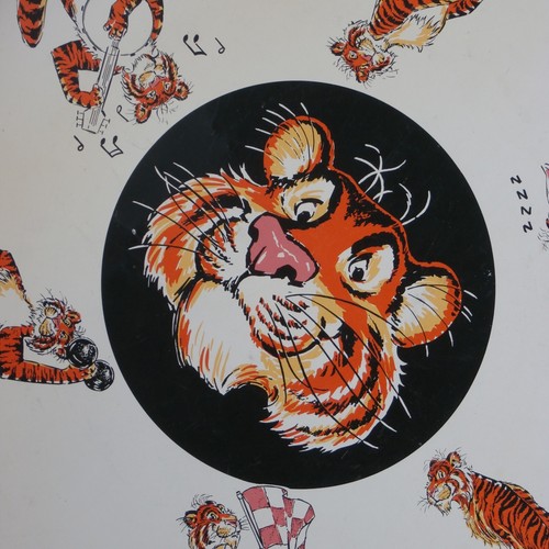 7 Fire King Milk Glass ESSO TIGER Coffee Cups & Matching Serving Bar Tray PROMO - Picture 9 of 12
