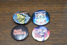 Iron Maiden - Vintage Pinback Button - Excellent Condition.  Set of 4.