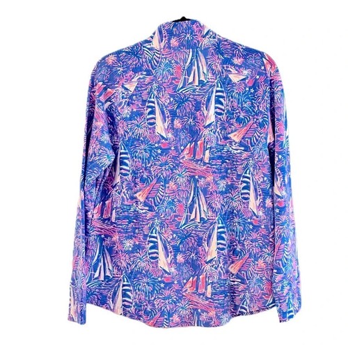 NWT LILLY PULITZER SKIPPER LUXLETIC POPOVER TOP SAILABRATION BOCA BLUE Sz L - Picture 3 of 4