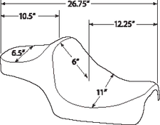 DRAG SPECIALTIES Predator III Seat - Double Diamond - Black Stitching - 'XL