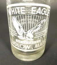 vintage ACL Soda Pop Bottle: WHITE EAGLE of LUDLOW, MASS  - 7 oz ACL