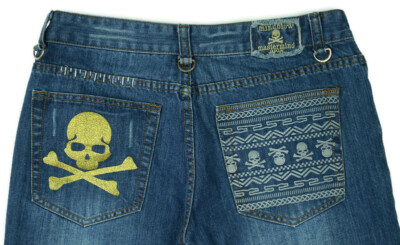 Mastermind Japan Mens Mindblow Jeans Size 33X31 Blue Distressed