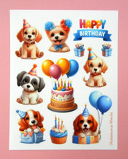 Happy Birthday Dogs Sticker Sheet