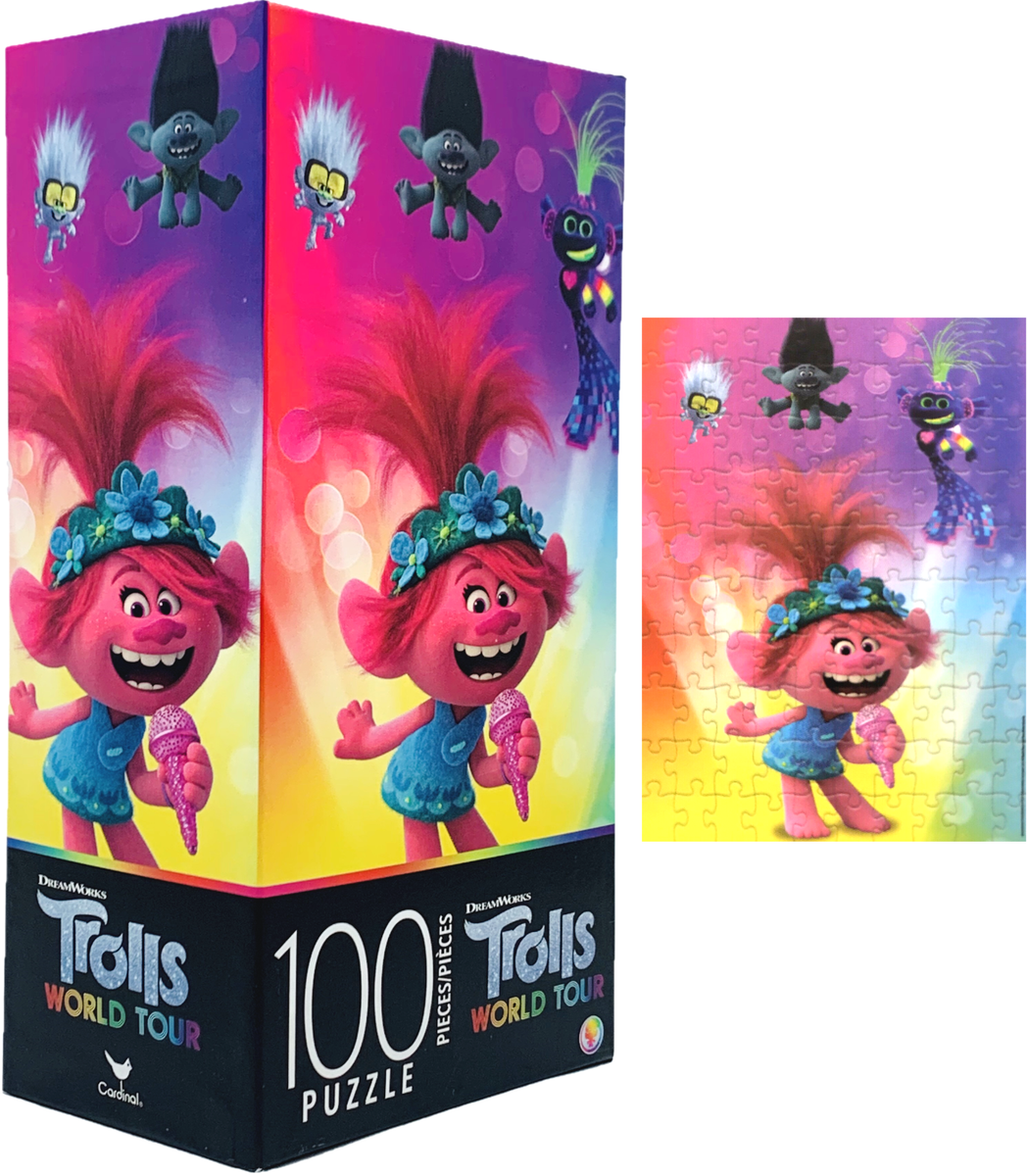DreamWorks Trolls World Tour New Kids 5+ New Cardinal 100 Pieces