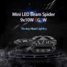 9x10W Mini Spider RGBW LED Beam Moving Stage Head Lighting Disco DJ Light