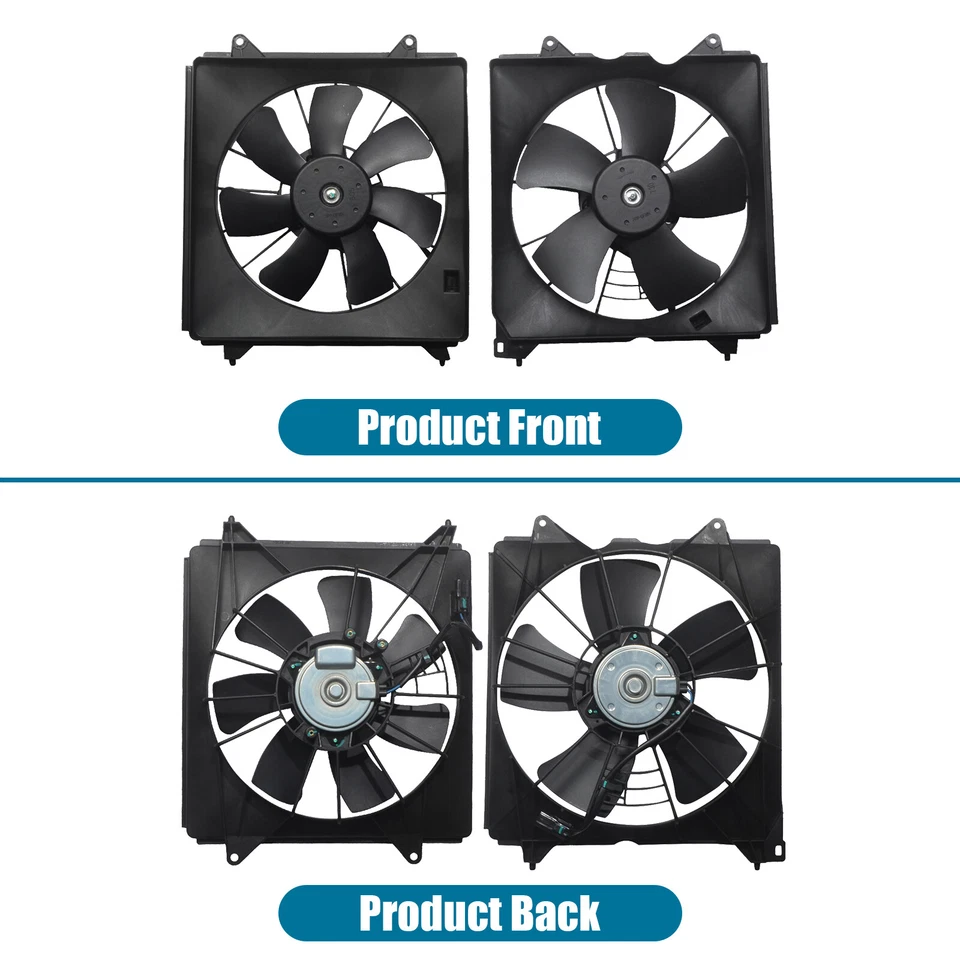 Kit de par de ventiladores de refrigeración condensador radiador para Acura TSX 2,4 L 3,5 L 2009 2010-2014 Foto 4 de 4