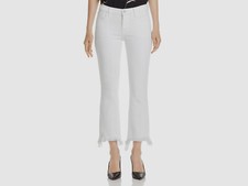  350 J Brand Women White Jeans Cropped Boot Cut Leg Mid Rise Denim Pants Size 26