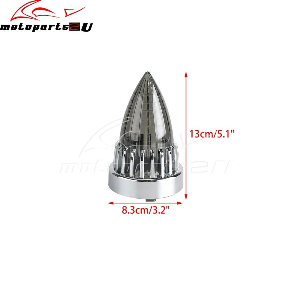 3 1/4'' Bullet Turn Signal Light Lens Cover Bezels Trim For Harley Touring 86-17 - Image 2 of 4