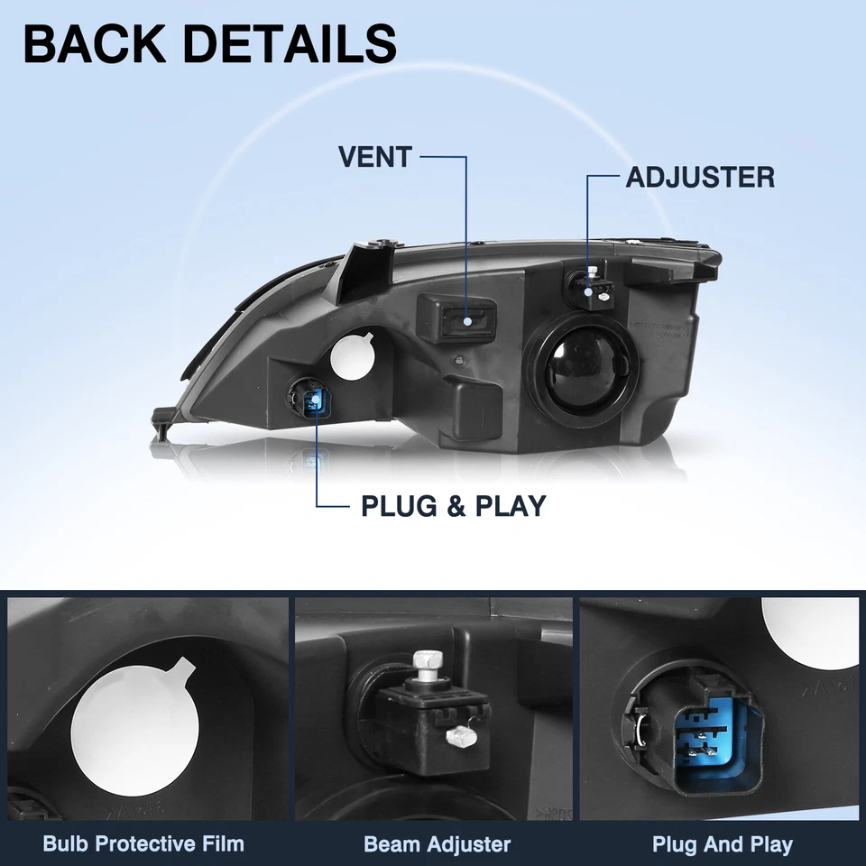 Faros halógenos para Ford Focus 2005-2007 2 piezas [estilo OE] izquierda+derecha 05 06 07 Foto 3 de 4