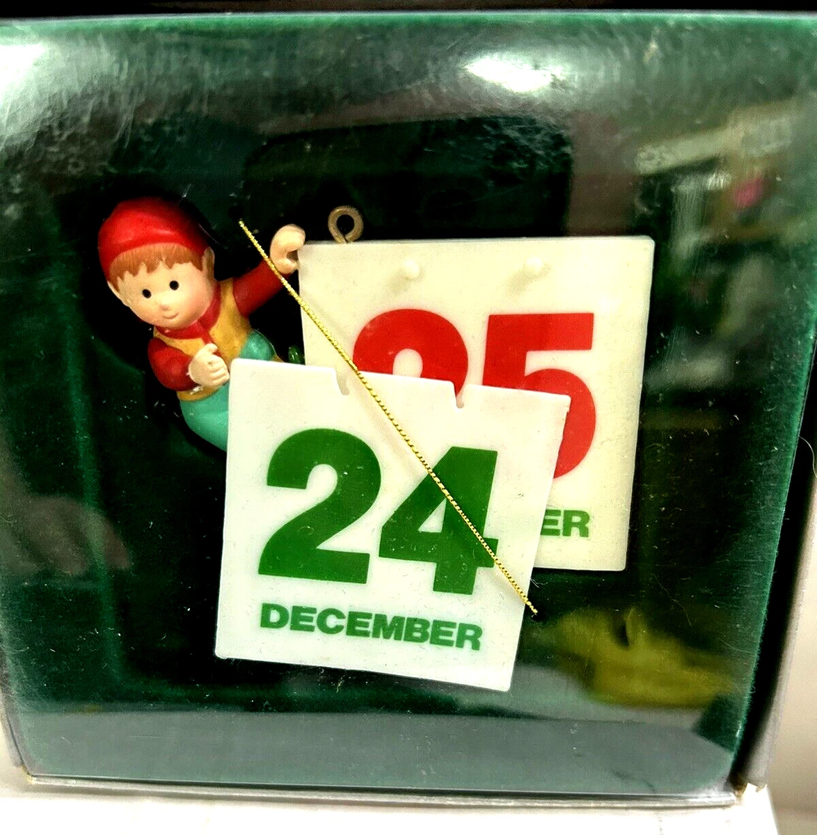 Enesco 1986 Treasury of Christmas Santa's Calendar Dec 24 Dec 25 Ornament  New | eBay