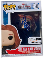 SCARLETT JOHANSSON SIGNED FUNKO POP VINYL CIVIL WAR BLACK WIDOW 1146 AUTO JSA