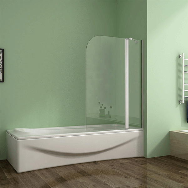 AICA Bathroom 1000x1400mm Pivot Bath Shower Screen 5mm Glass Over ...