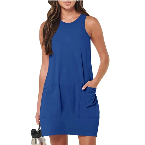 Summer Womens Sleeveless Sundress Short Beach Vacation Tank Dresses With Pockets - Bild 22 von 54