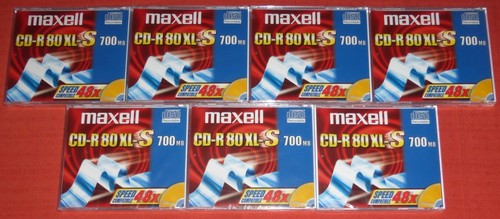MAXELL CD-R 80 XL-S 700MB RECORDABLE CD X 7 - BRAND NEW & STILL SEALED - Picture 2 of 4