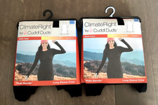 Climate Right Cuddl Duds Plush Warmth Base Long Sleeve Crew Black Women's XXL