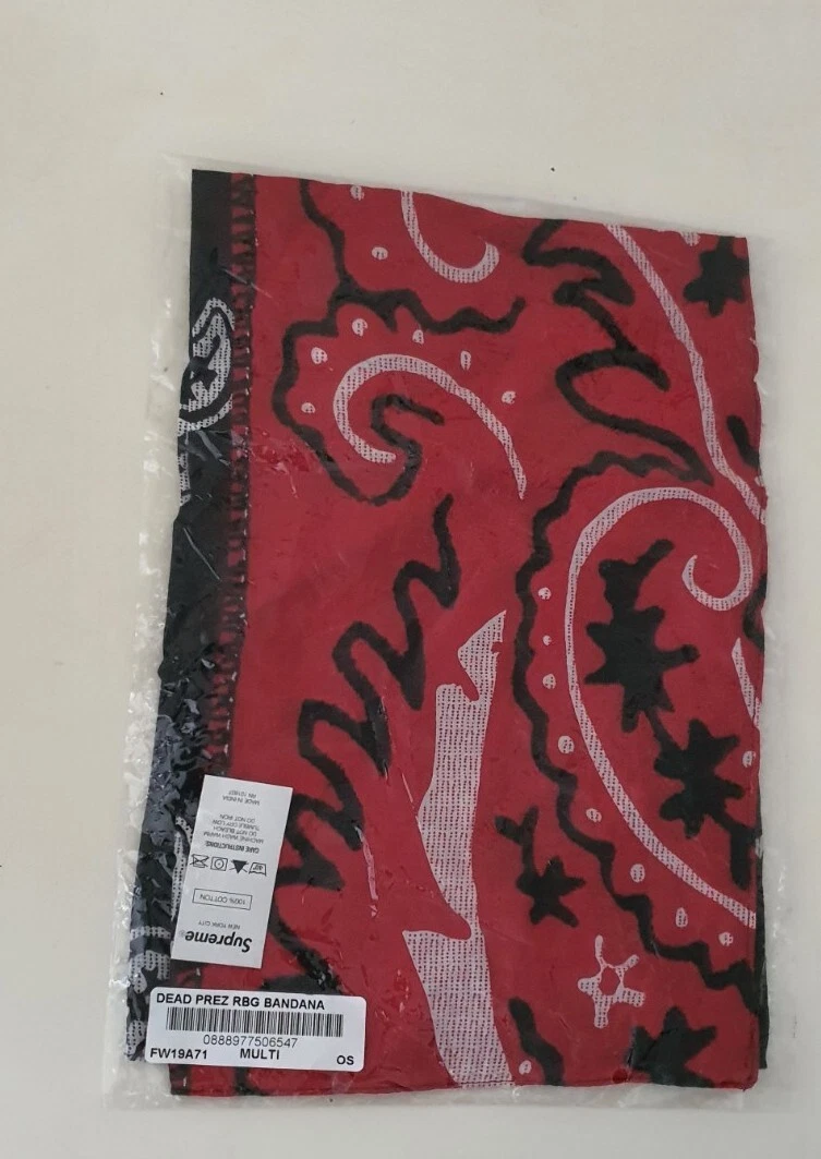 FW19 Supreme Dead Prez Rbg foulard rouge noir bleu marine écharpe cachemire 54 cm x