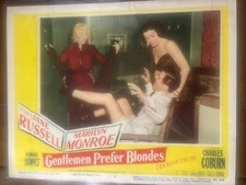 MARILYN MONROE - GENTLEMEN PREFER BLONDES 1953 Original Lobby Card (#3) NICE