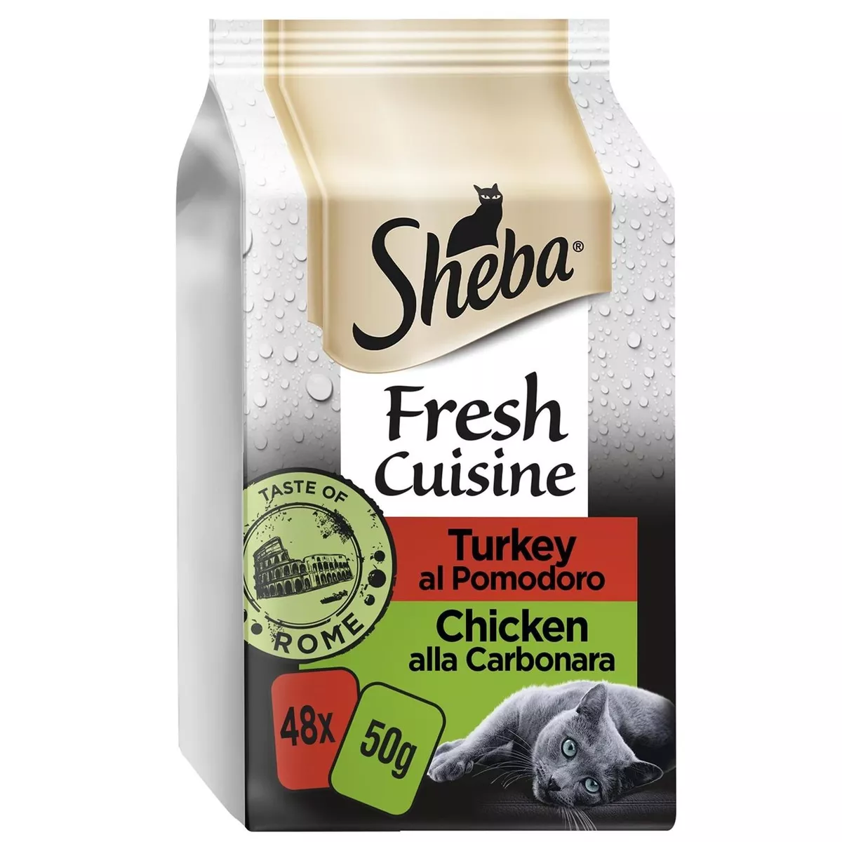 48 x 50g Sheba Fresh Fine Adult Wet Cat Food Pouches Taste of