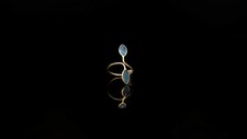 Double Stone Blue Chalcedony Gold Ring