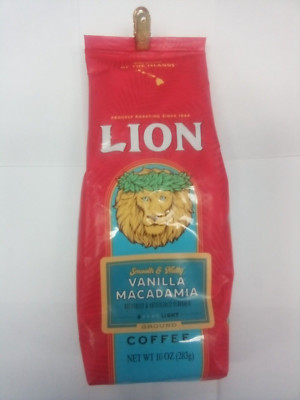 LION Coffee VANILLA MACADAMIA Light Roast (10oz.) Direct From Hilo Best Prices