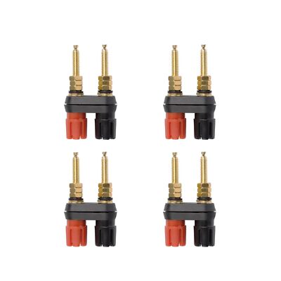 4Pcs Banana Jack Plugs Brass Long Threaded Binding Post Speaker Connectors Te...