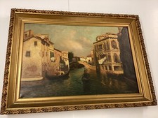 Original Richard Dey De Ribcowsky Large Oil/Canvas Venice Canal 1914