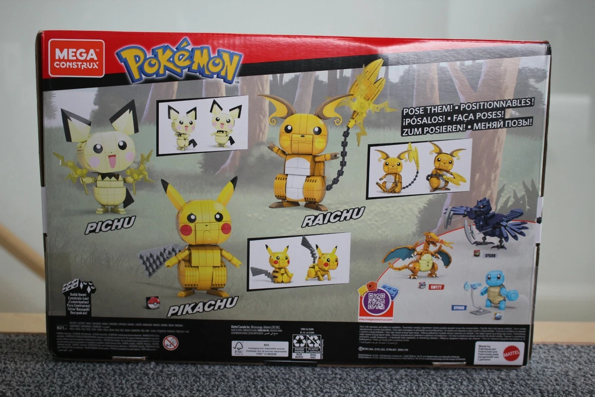 Mega Construx Pokémon PIKACHU EVOLUTION Trio Build & Show Pichu Raichu Lego  New