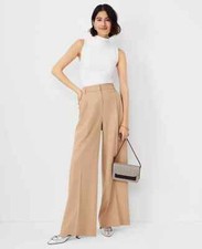 NEW 129 Ann Taylor The pleated wide leg pant twill sz 8
