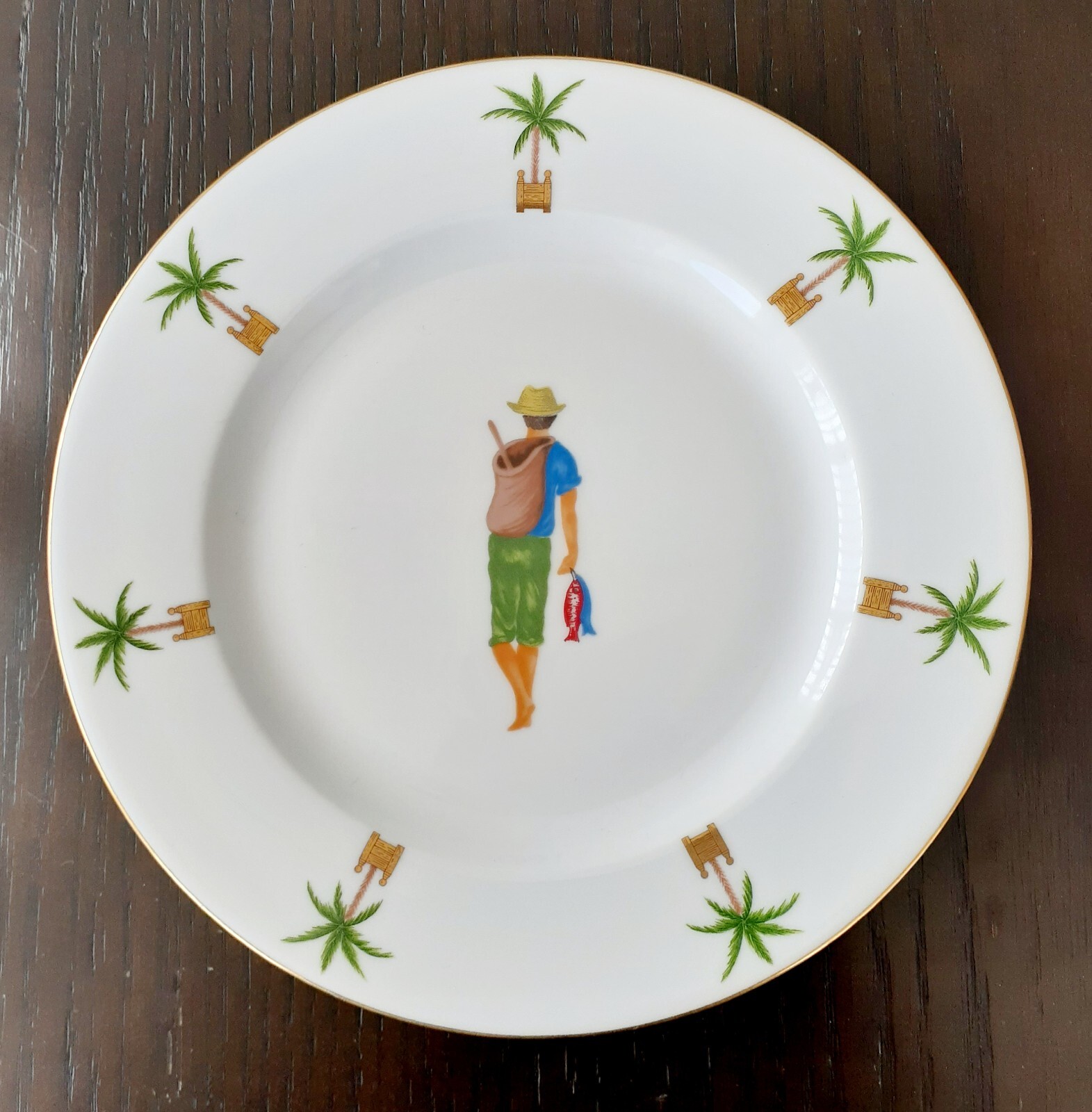 Philippe Deshoulieres Les Caraibes Limoges, Salad Luncheon Plate 8 1/2