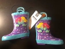 NEW Members Mark Mermaids Girl s Waterproof Pull-On Rain Boots "SHIPS FREE"