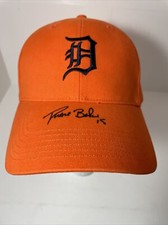 Autographed Detroit Tigers Baseball Hat Strapback Orange Fan Favorite MLB Below