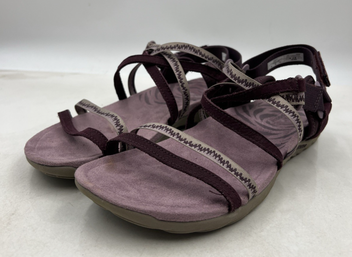 Merrell sandali donna taglia 1 Terran 3 Cush reticolo bordeaux slingback US 41 EU