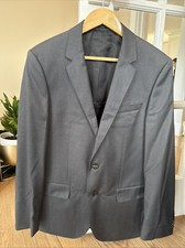 NEW HUGO BOSS Grey Hayes Slim Fit Super 120s Virgin Wool Suit Jacket US 38