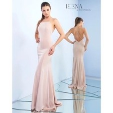 Mac Duggal 26079 Rose Quartz Cross Back Glitter Formal Evening Gown Size 14 NWT