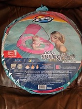SwimWays Pink Spring Float Sun Canopy Baby - Swim Step 1 9-24 Months New UPF 50