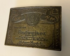VINTAGE 1970 s GENUINE BUDWEISER BEER BELT BUCKLE