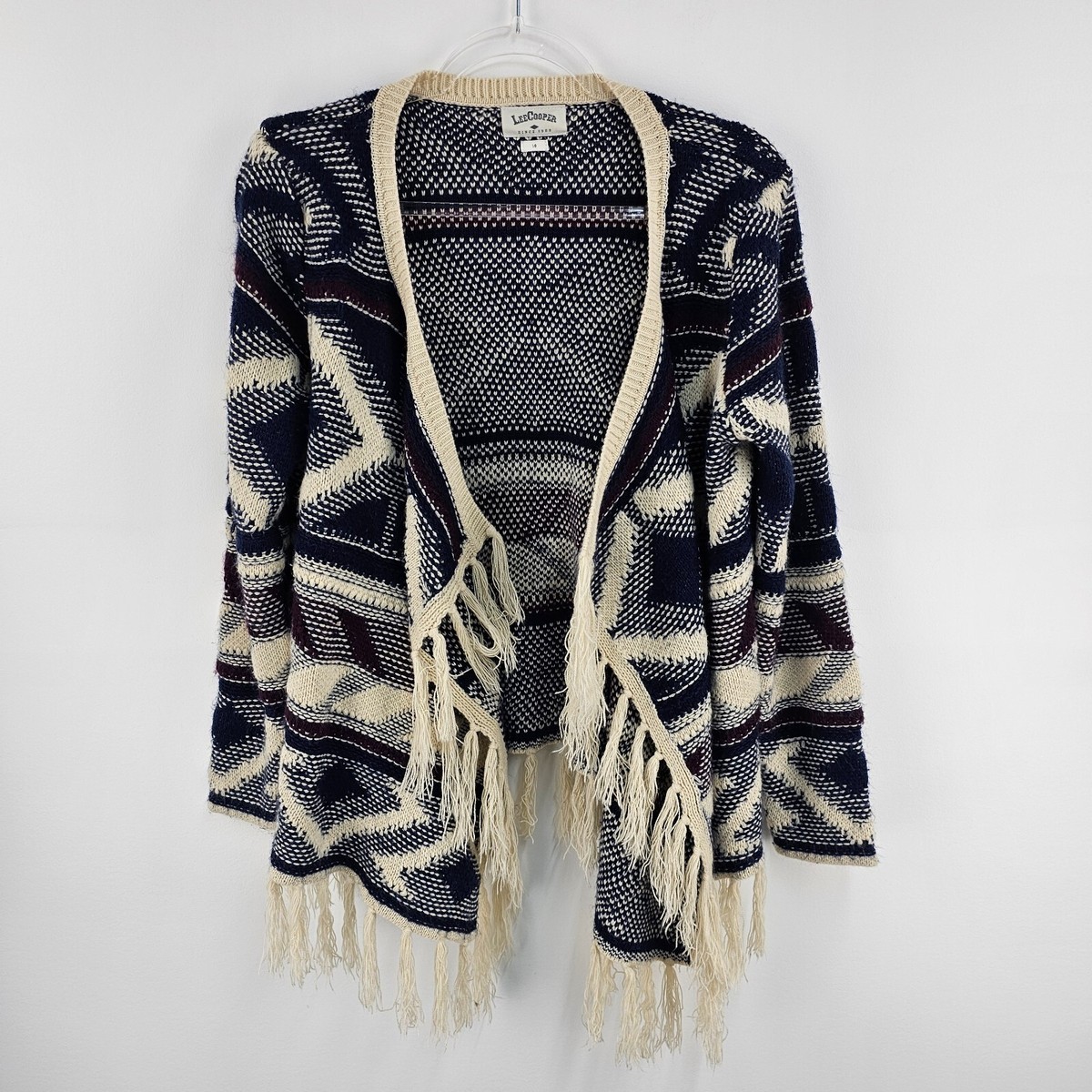 Lee Cooper Jacket 10 Womens Wool Blend Multicoloured Tassels