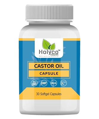 Castor Oil 2000mg | 30 Softgels Traditional Herb | Non-GMO, Gluten Free Capsules