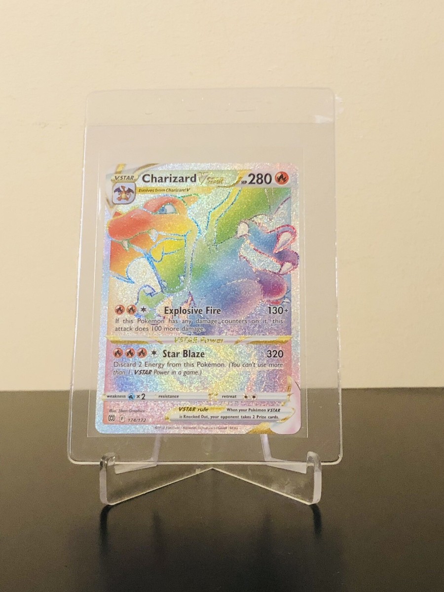 pokemon card charizard vstar rainbow rare Pokemon Card CHARIZARD VSTAR Rainbow Rare 174/172 BRILLIANT STARS *MINT*