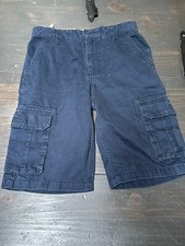 Old Navy Boys Size 14 Regular Cargo Shorts NAVY BLUE Pockets 100 Cotton