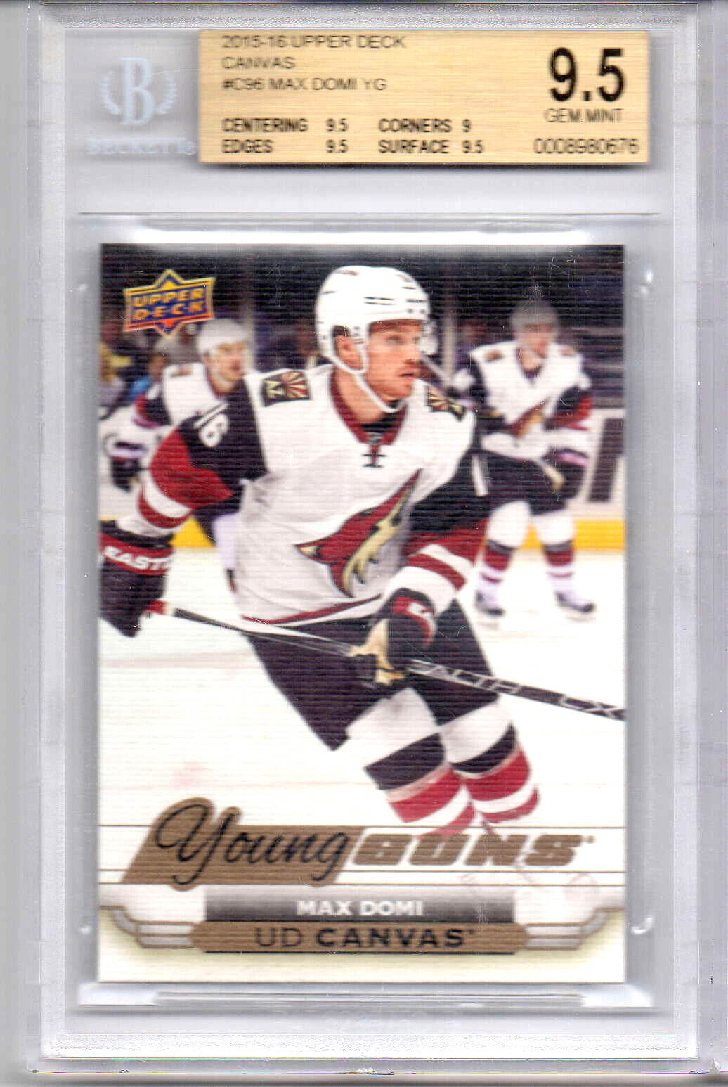 RC...............2015-16 2015 Upper Deck Young Guns Canvas Max Domi #C96 BGS 9.5